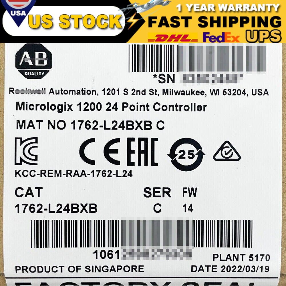 New AB 1762-L24BXB MicroLogix 1200 24 Point Controller 1762L24BXB US Free Tax