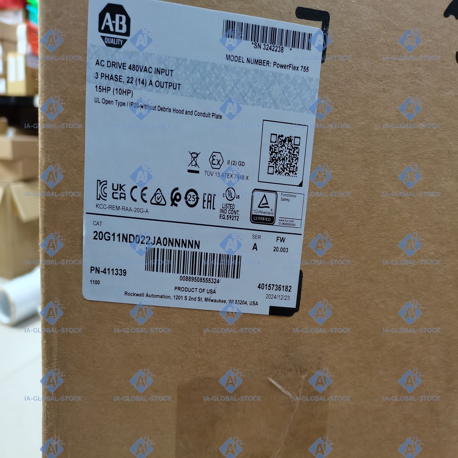 Free Shipping One Brand new Allen-Bradley 20G11ND022JA0NNNNN High Quality