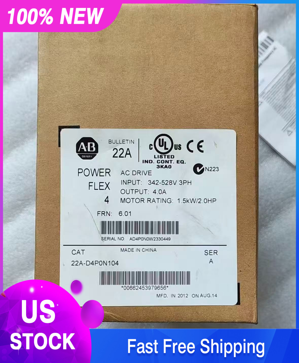 New Allen-Bradley 22A-D4P0N104 In Stock FedEx/ UPS