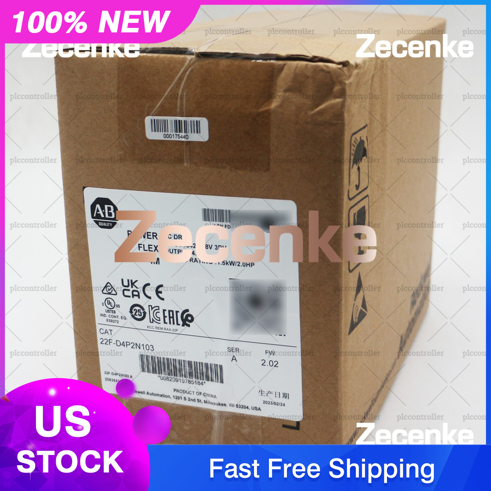 Allen Bradley 22F-D4P2N103 PowerFlex 4M- 1.5 kW (2 HP) AC Drive New