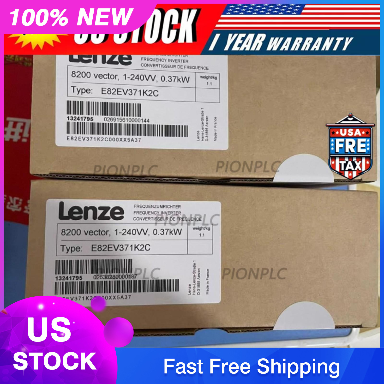 US Free TAX LENZE NEW E82EV371K2C E82EV371-2C E82EV371_2C Servo IN BOX