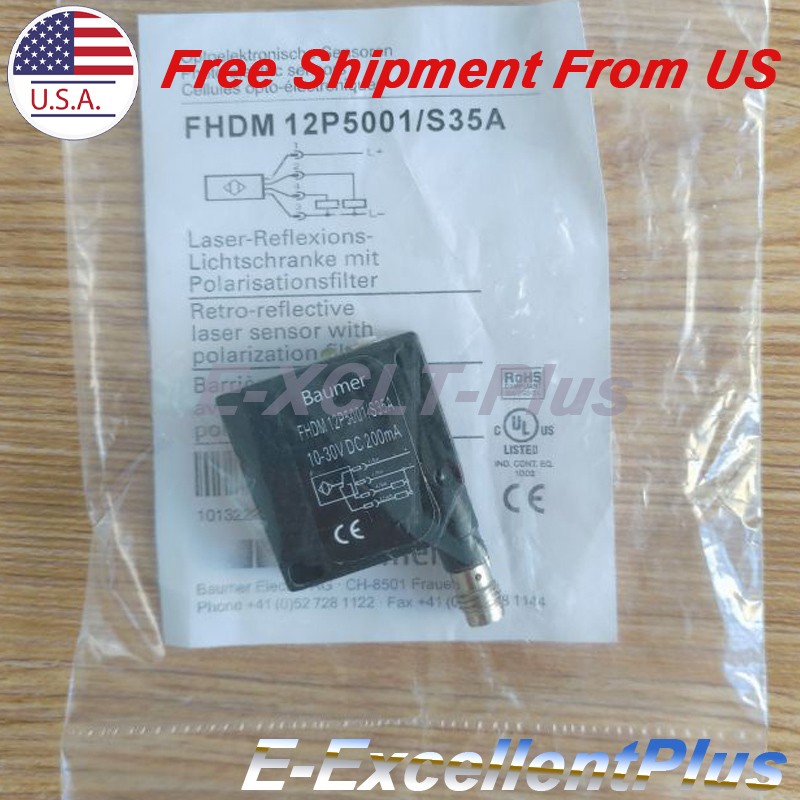 New For Baumer FHDM 12P5001/S35A Photoelectric Sensor Switch PNP USA Shipping