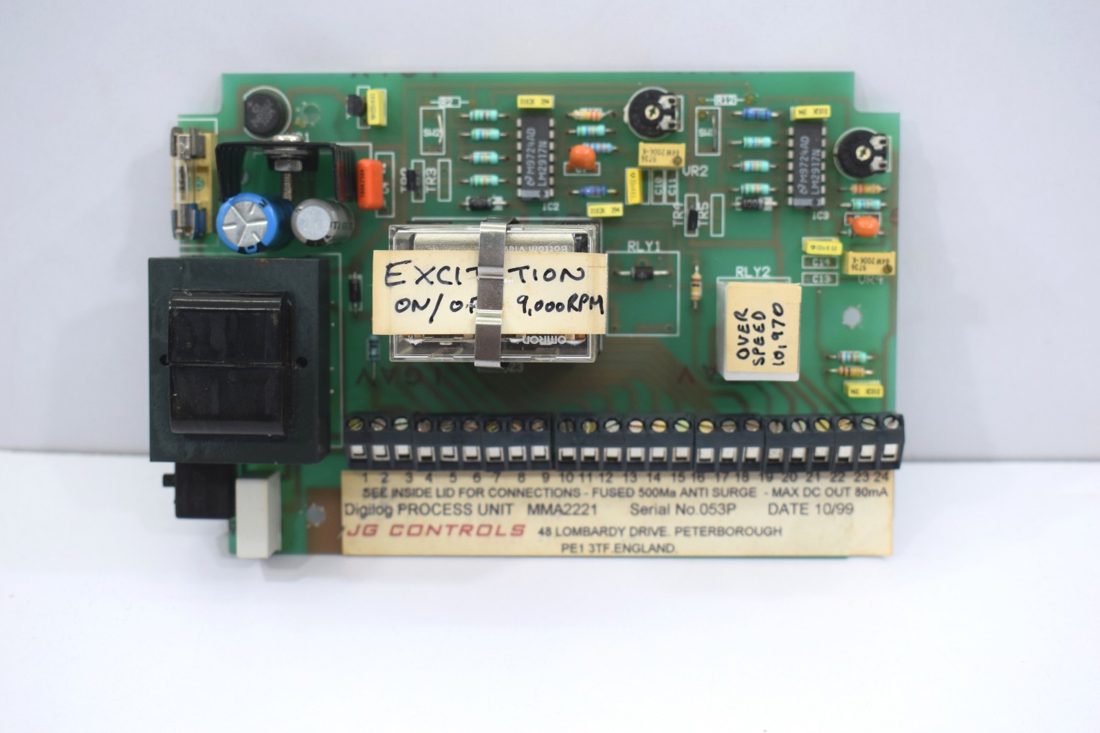 JG Controls MMA2221 Digilog Process Unit MAX DC OUT 80 mA 3649
