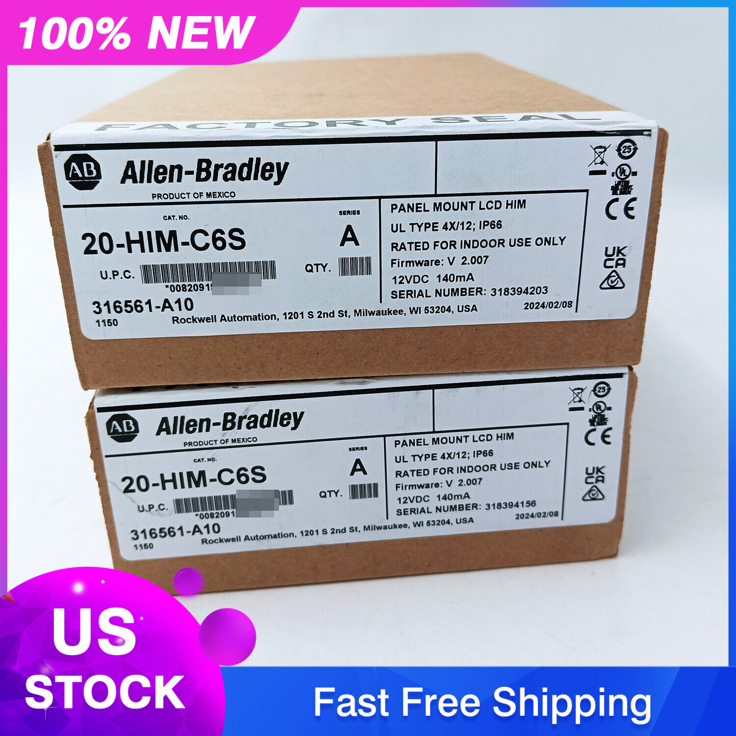 Allen-Bradley 20-HIM-C6S SER A Powerflex Panel Mount LCD HIM New Factory Sealed