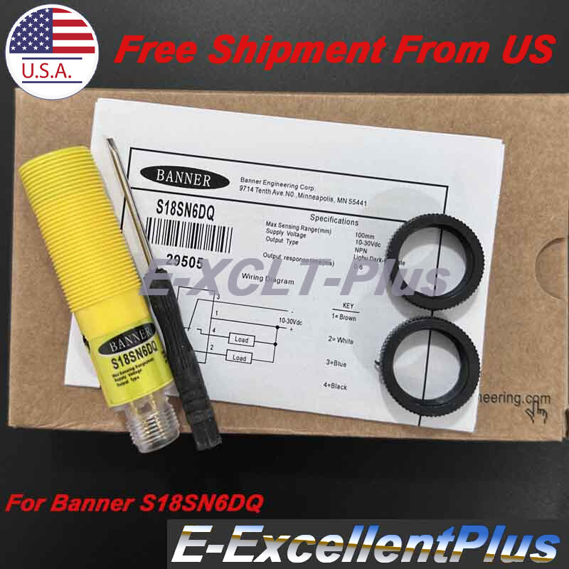 Diffuse Reflection Photoelectric Sensor Switch For Banner S18SN6DQ 10-30VDC NPN