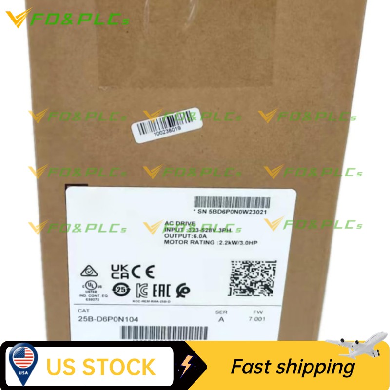 Allen Bradley 25B-D6P0N104 PowerFlex 525 AC Drive 2.2kW 3Hp New Sealed