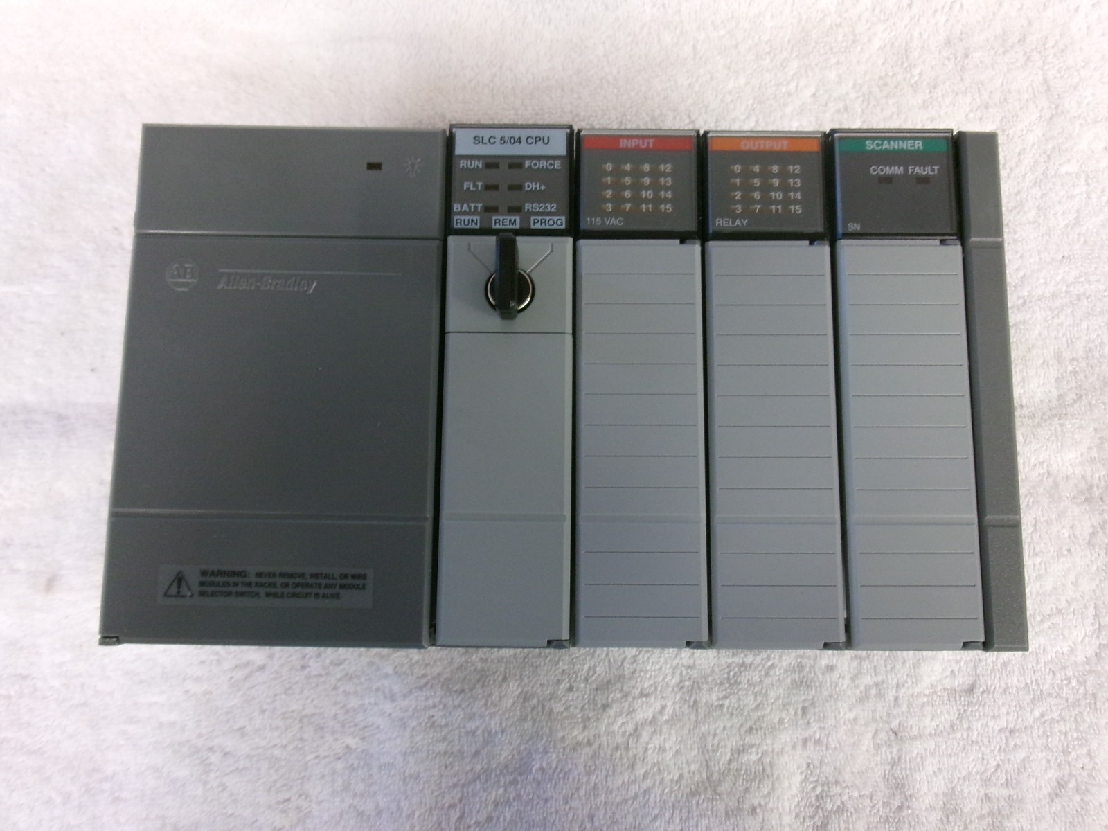 Allen Bradley SLC500 PLC System 1747-L542 with IA16, OW16 and SN