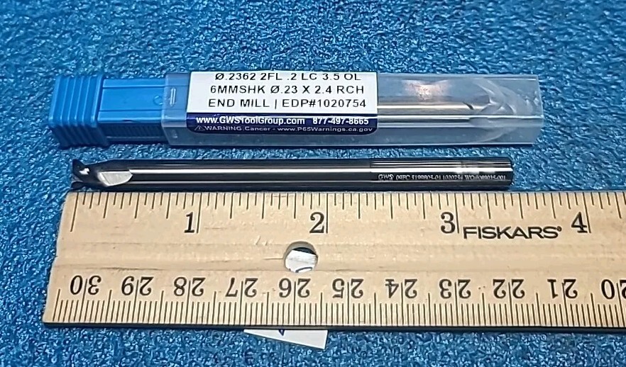 GW .2362 2FL .2 LC 3.5 OL 6 MM SHK .23 X 2.4 RCH END MILL 2 PCS