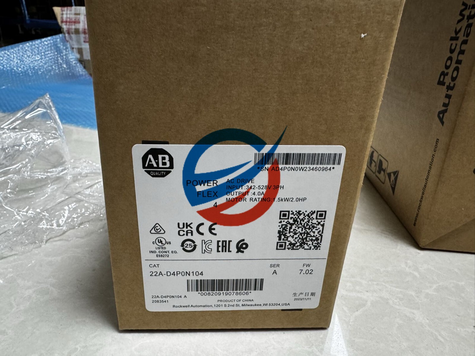 22A-D4P0N104 Allen-Bradley Powerflex 4 1.5KW 2HP AC Drive 22AD4P0N104