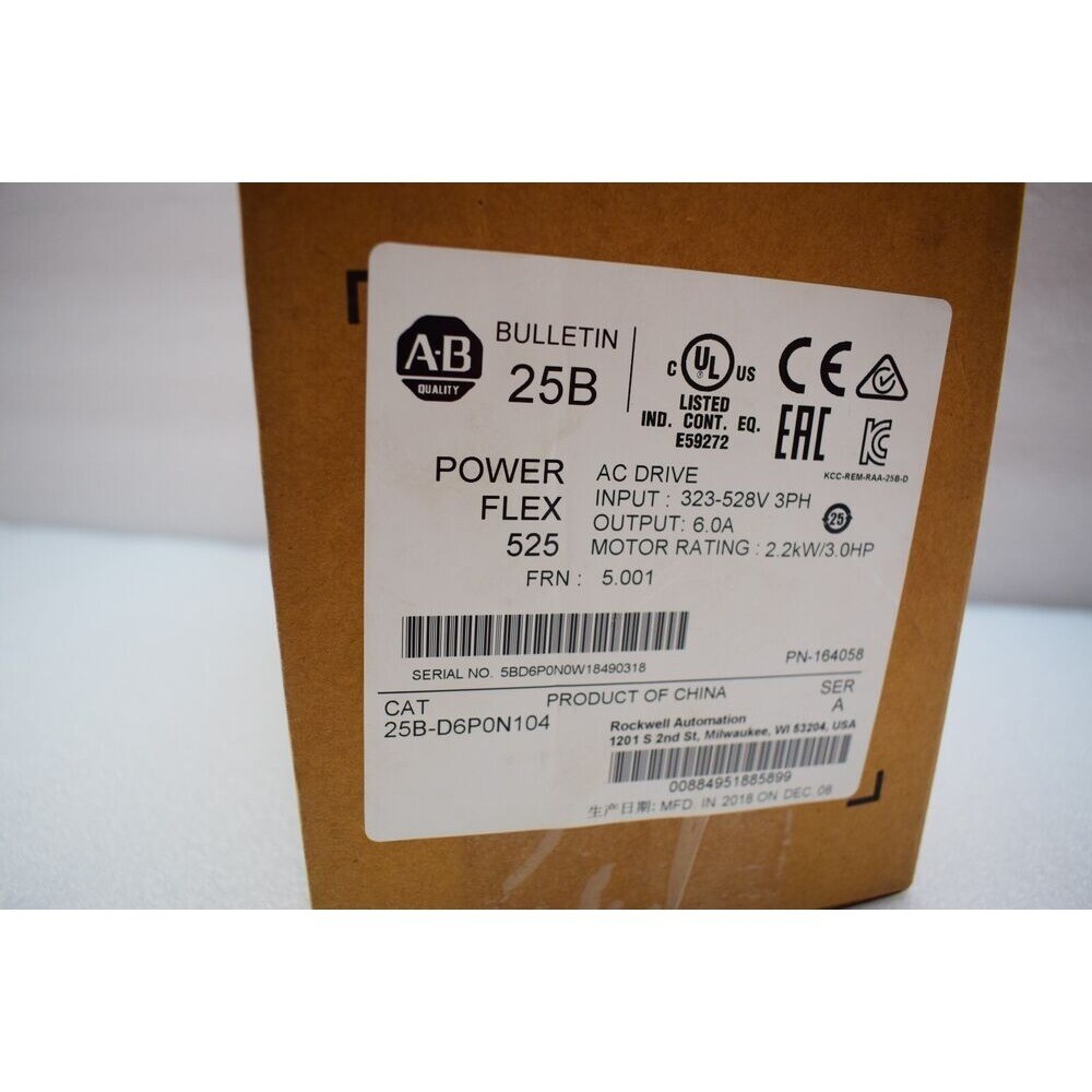 ‎️‍ NEW Factory Sealed AB 25B-D6P0N104 PowerFlex 525 AC DRIVE US Free Tax
