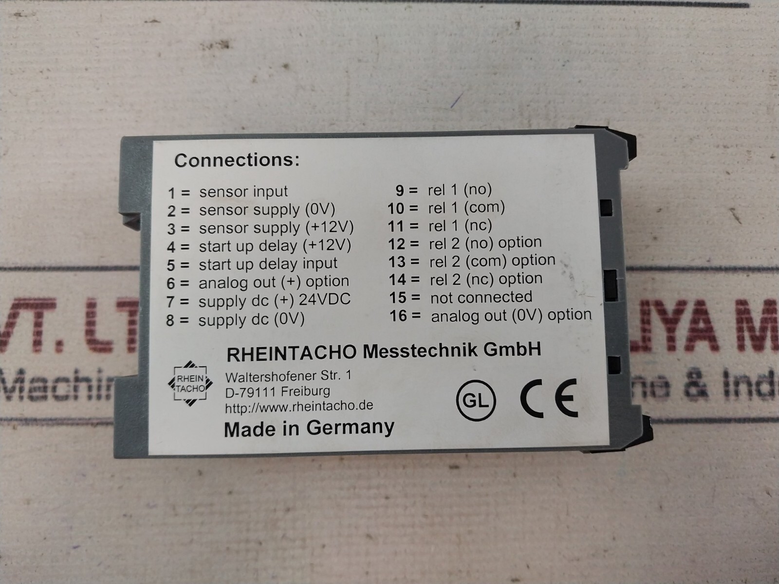 Rheintacho 5823.200 Programmable Speed Monitor 24VDC