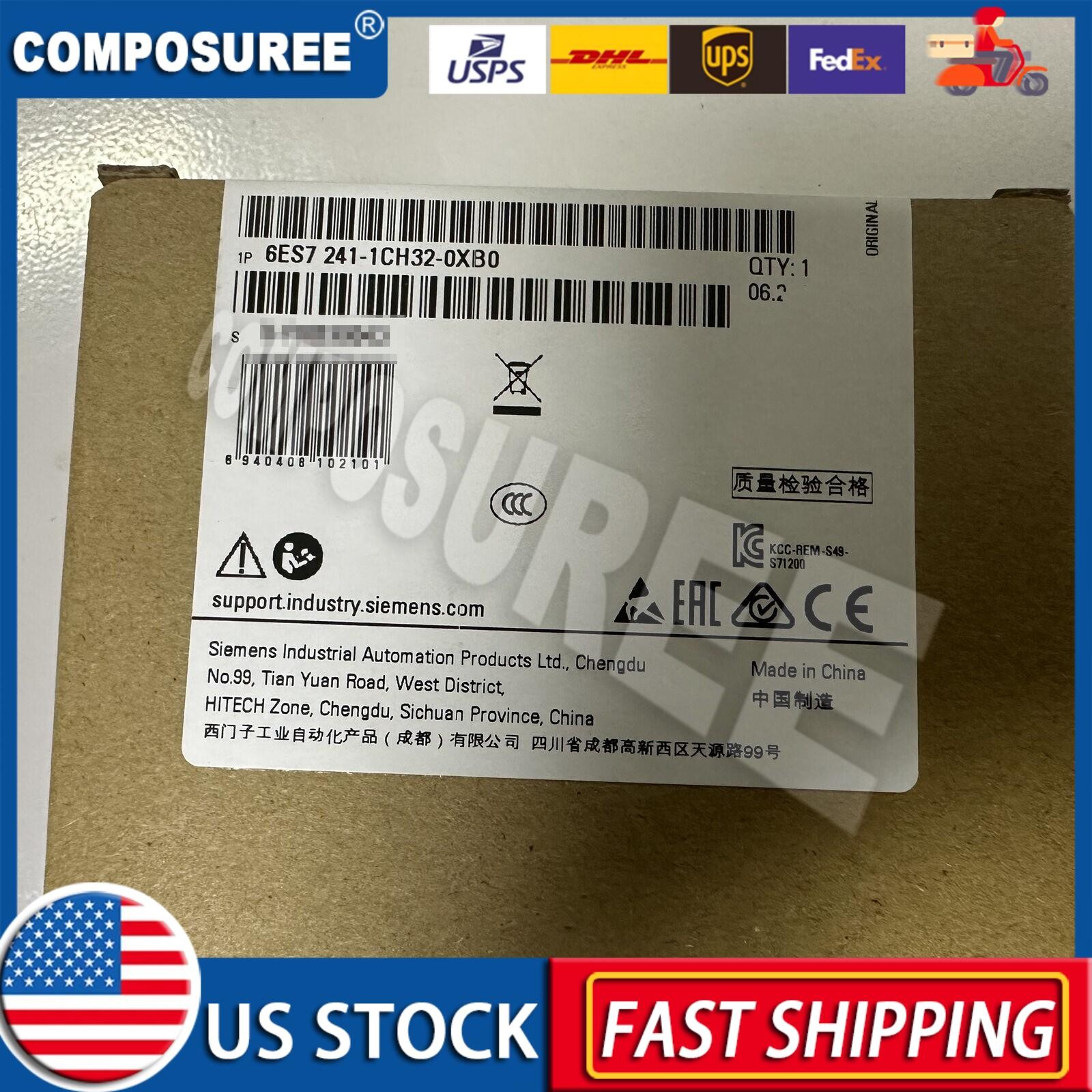 New Siemens 6ES7241-1CH32-0XB0 6ES72411CH320XB0 SIMATIC S7-1200 CM 1241