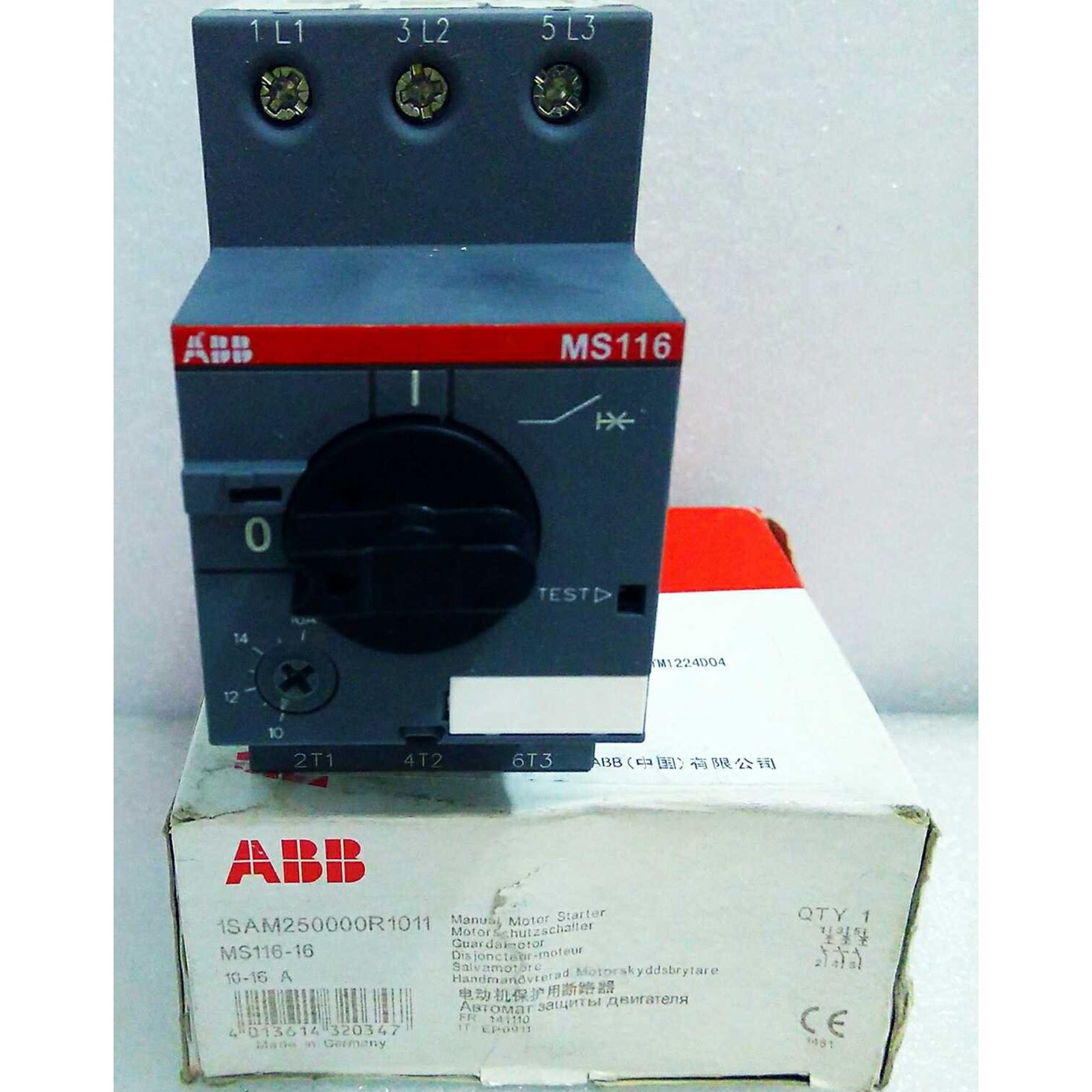 One new Abb Manual Motor Starter 1SAM250000R1011 MS116-16 Quality assurance