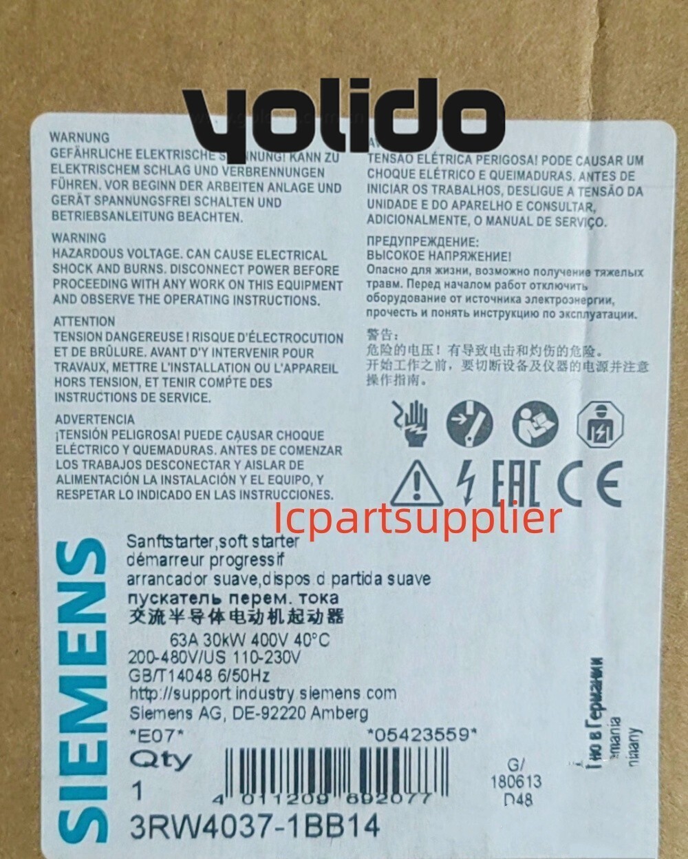 1PCS SIEMENS 3RW4037-1BB14 3RE40371BB14 Brand-new Fast Shipping