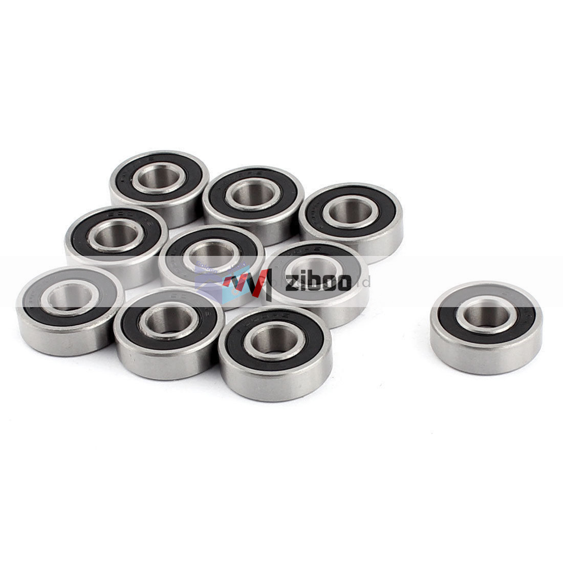 10 Pcs 6000RS 26 x10mm Metal Shielded Deep Groove Ball Bearing Wheel Silver Tone