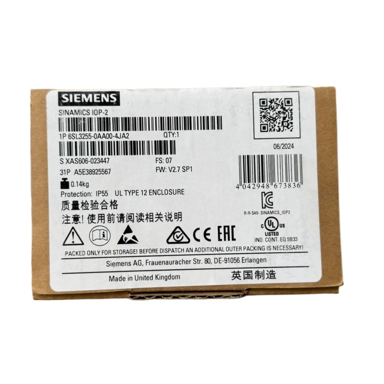 New Siemens 6SL3 255-0AA00-4JA2 6SL3255-0AA00-4JA2 Operator Panel US FREE TAX