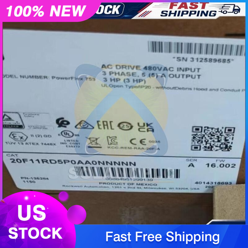 20F11RD5P0AA0NNNNN PowerFlex Air Cooled 753 AC Drive 20F11RD5P0AA0 US Free Tax
