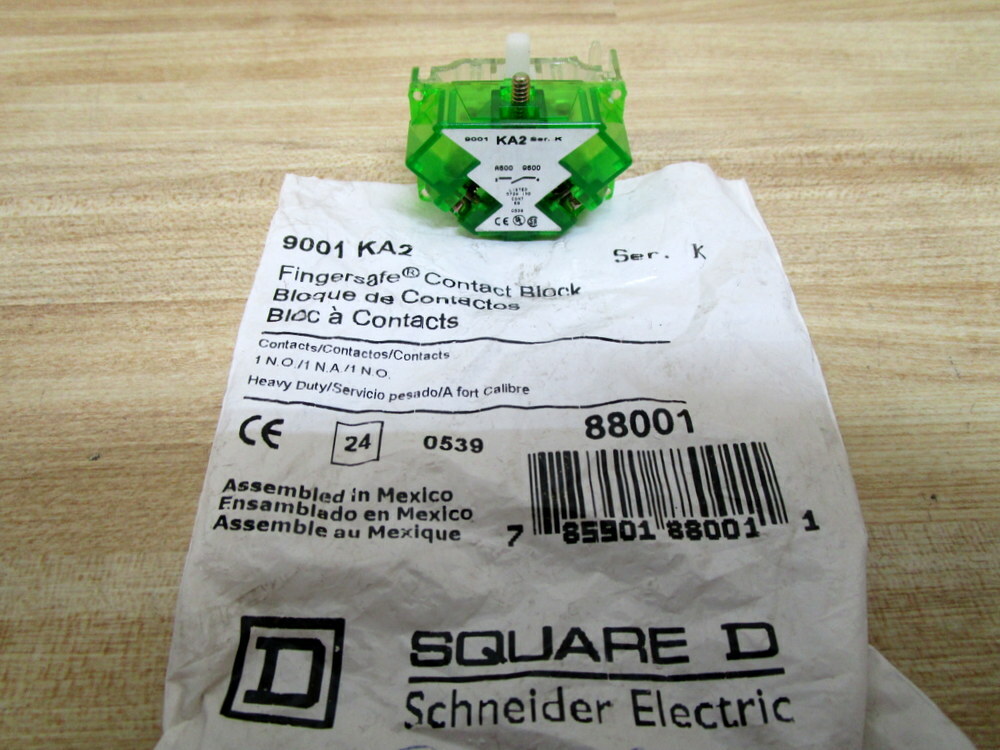 Square D 9001-KA2 Contact Block 9001KA2 88001 Green/Series K (Pack of 3)