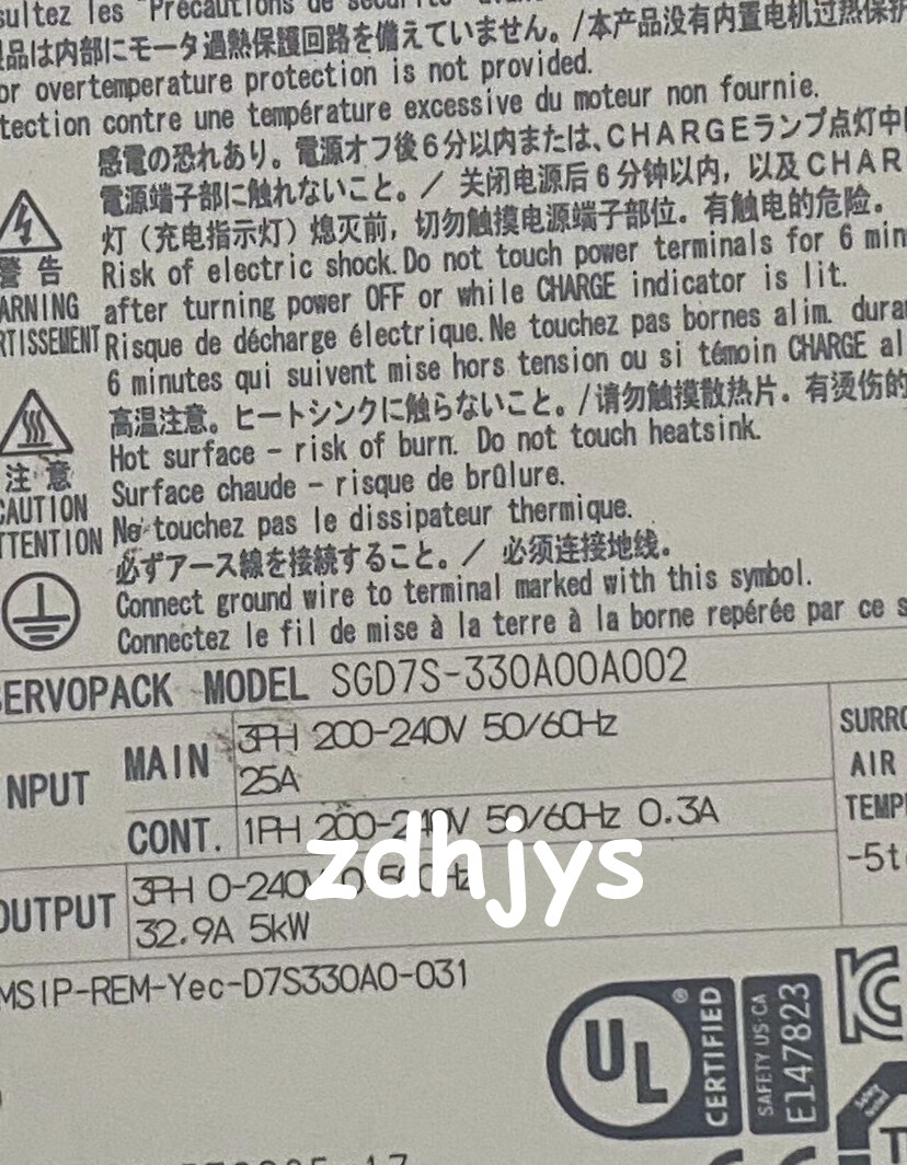 cxcsecond-hand SGD7S-330A00A002 Yaskawa AC Servo Drive DHL Express delivery