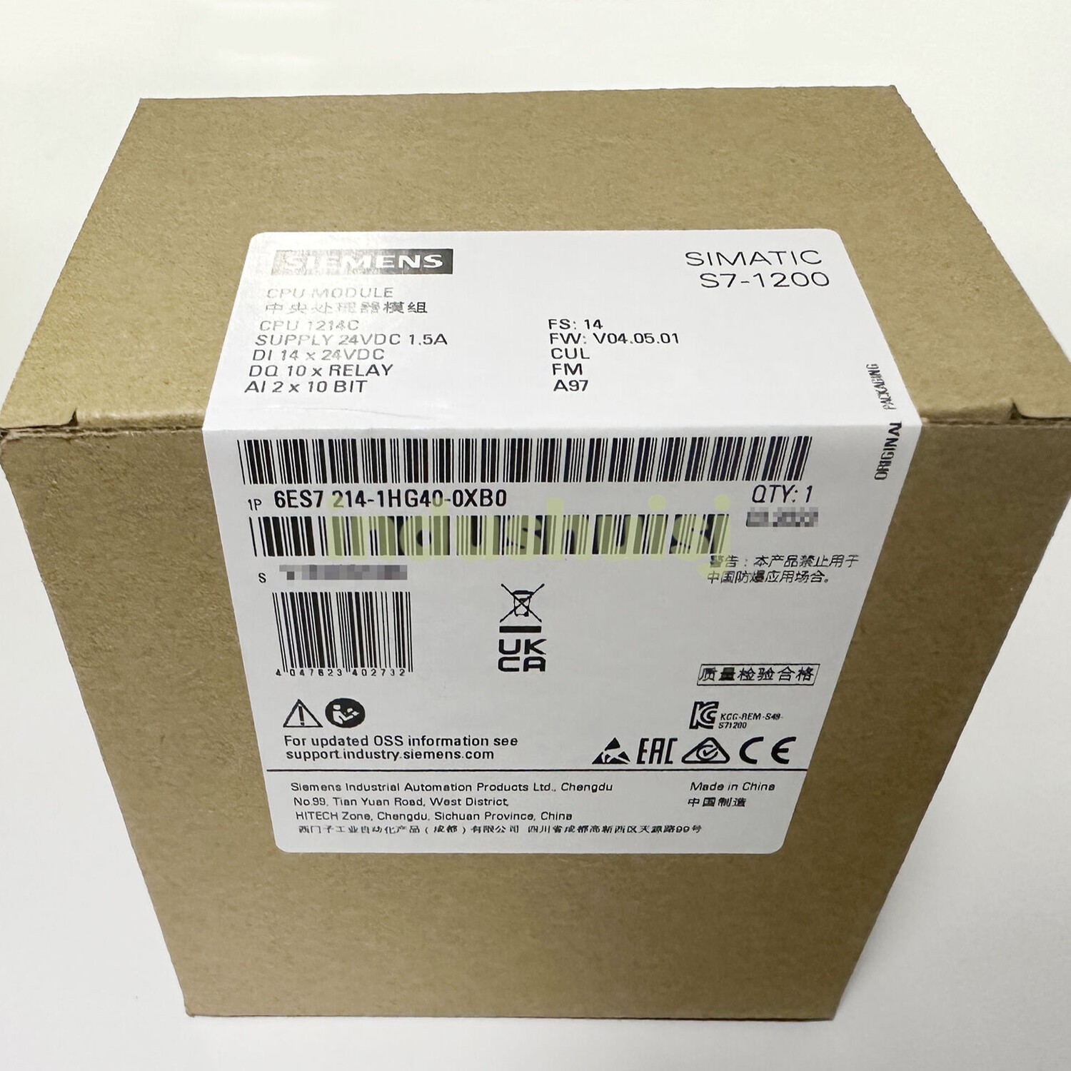 6ES7 214-1HG40-0XB0 NEW SIEMENS 6ES7214-1HG40-0XB0 SIMATIC S7-1200 CPU 1214C
