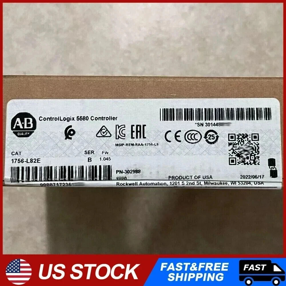 New Factory Sealed AB 1756-L82E SER B ControlLogix 5580 Controller 1756L82E