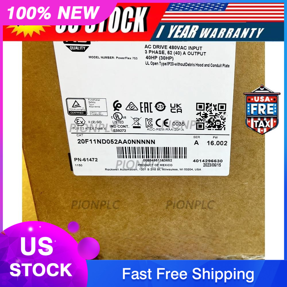 20F11ND052AA0NNNNN AB PowerFlex Air Cooled 753 AC Drive US Free Tax