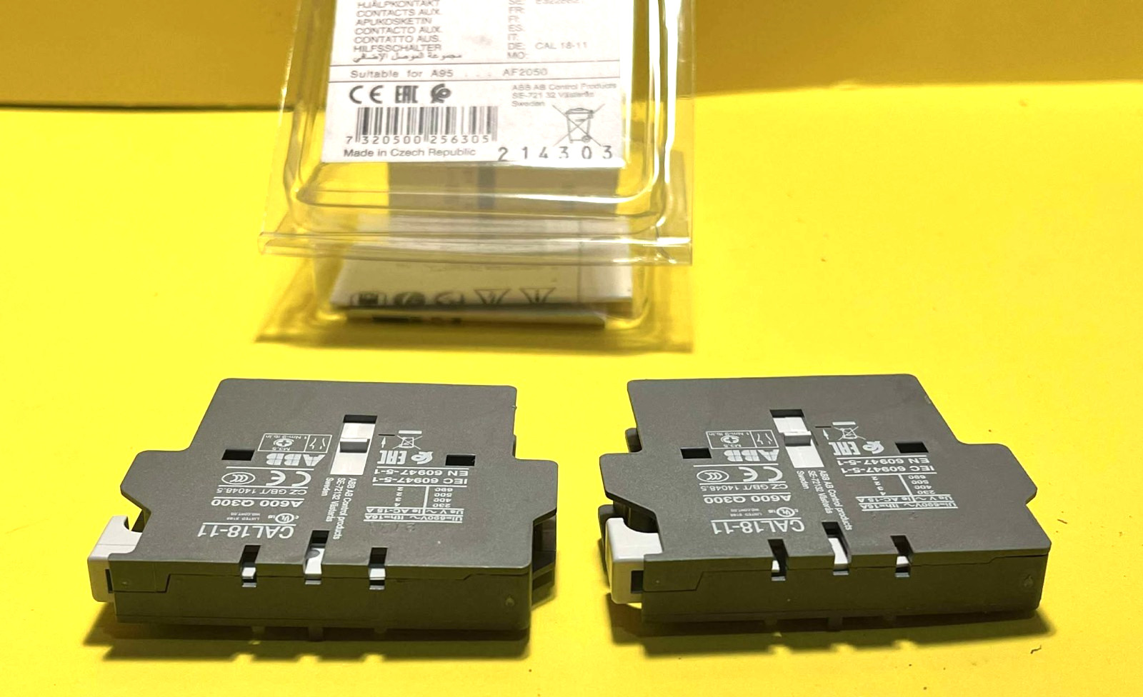 ⚡BRAND NEW⚡LOT 2x ABB 1SFN010720R1011 CAL 18-11 2-POLE AUXILIARY CONTACT BLOCK⚡