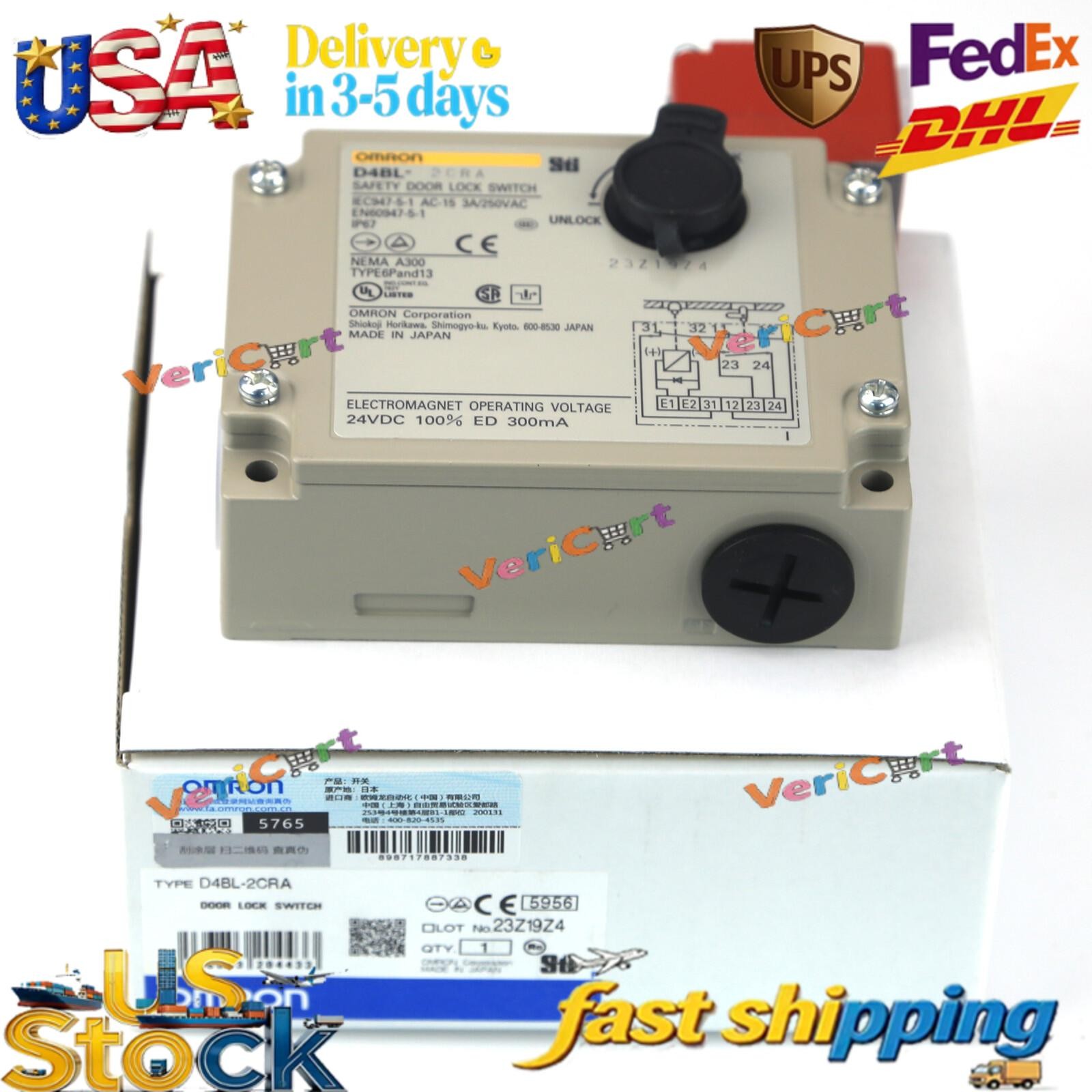 1PC Omron D4BL-2CRA D4BL2CRA Guard Lock Safety-Door Switch US Free TAX