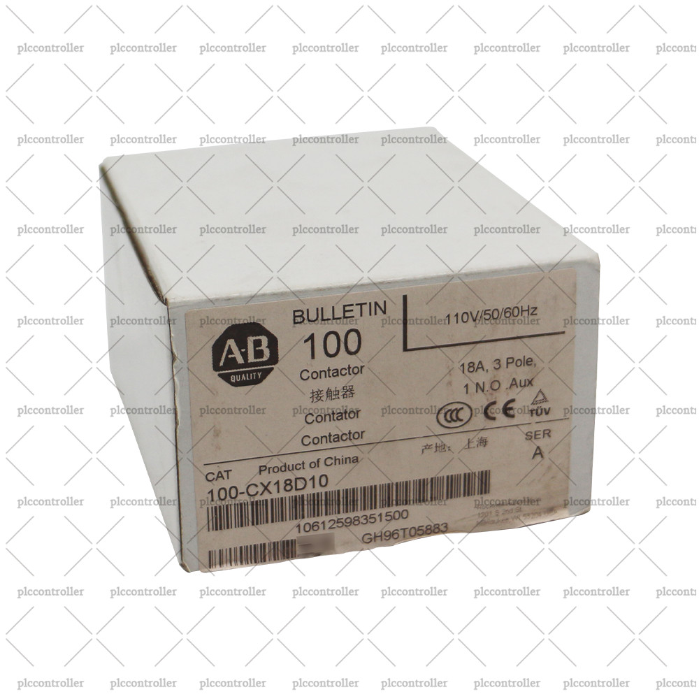 Brand New Sealed 100-CX18D10 Allen Bradley 18A CONTACTOR, 3 POLE 110VAC 1 NO AUX