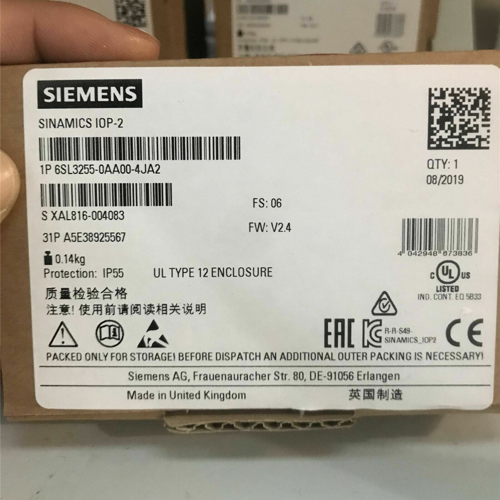 New Siemens 6SL3 255-0AA00-4JA2 6SL3255-0AA00-4JA2 Operator Panel US FREE TAX