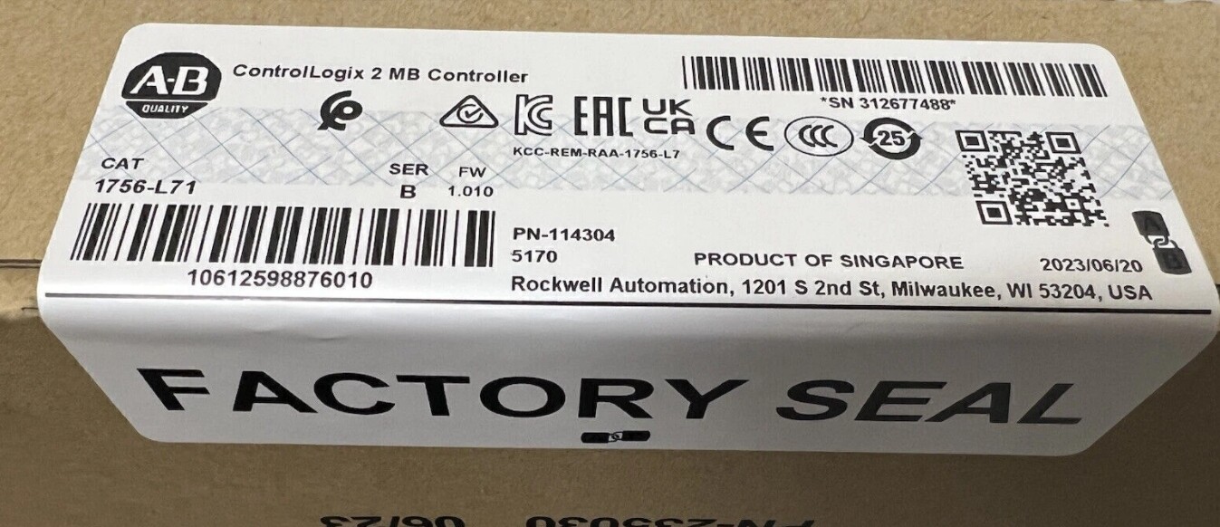 New Sealed Allen Bradley AB 1756-L71 /B CompactLogix 2MB Controller 1756L71