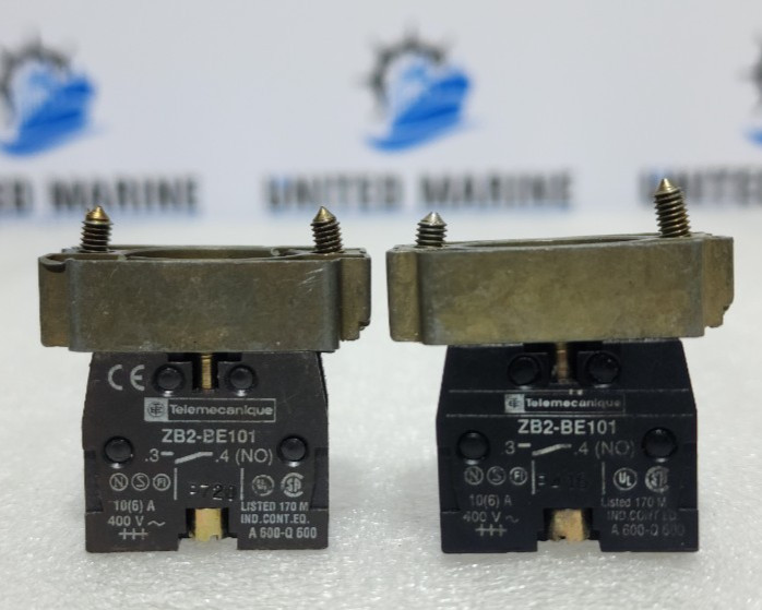 [LOT OF 2] Telemecanique ZB2-BE101 Contact Block With Base