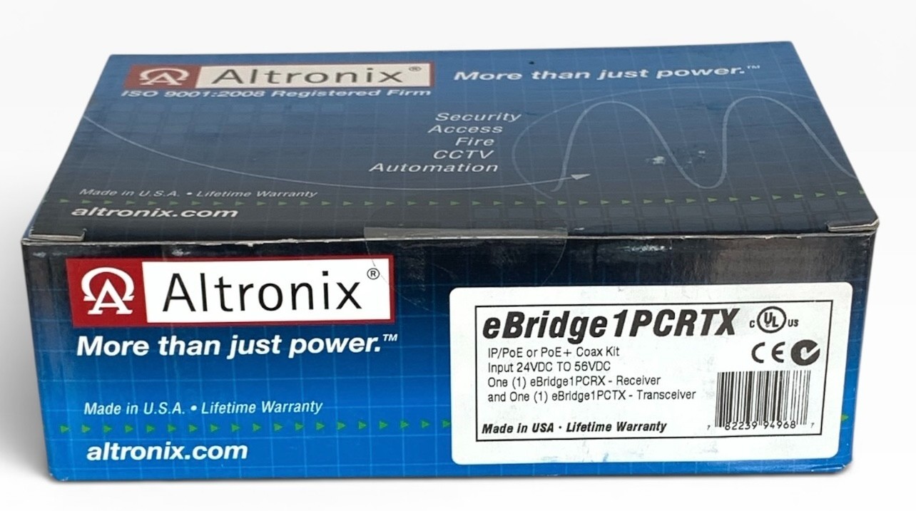 Altronix eBridge 1PCRTX IP/PoE or PoE + Coax Kit (Receiver & Transceiver)