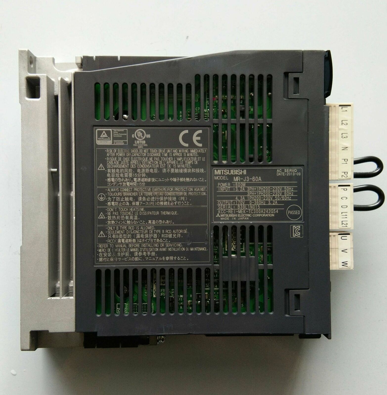 USED MITSUBISHI PLC servo drive MR-J3-60A MRJ360A Ted in Good