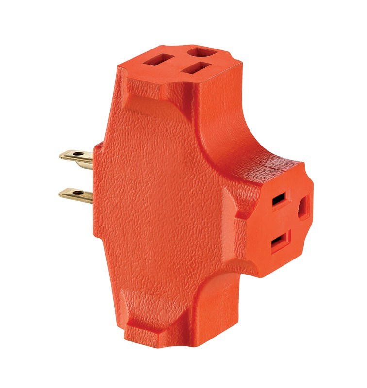Leviton Polarized 3 outlets Outlet Adapter (Pack of 10)