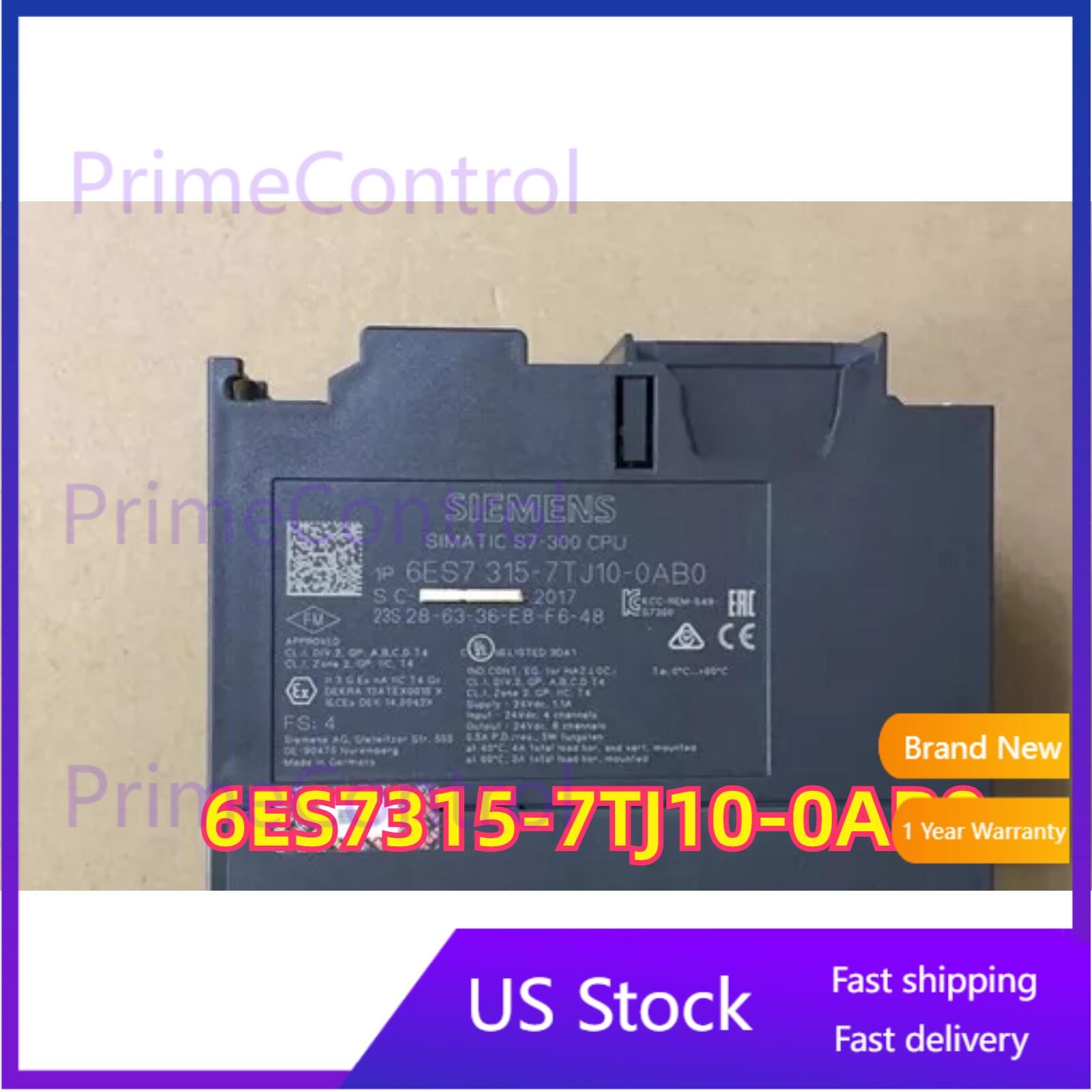 New Siemens 6ES7 315-7TJ10-0AB0 6ES7315-7TJ10-0AB0 S7-300 CPU 315T-3 PN/DP