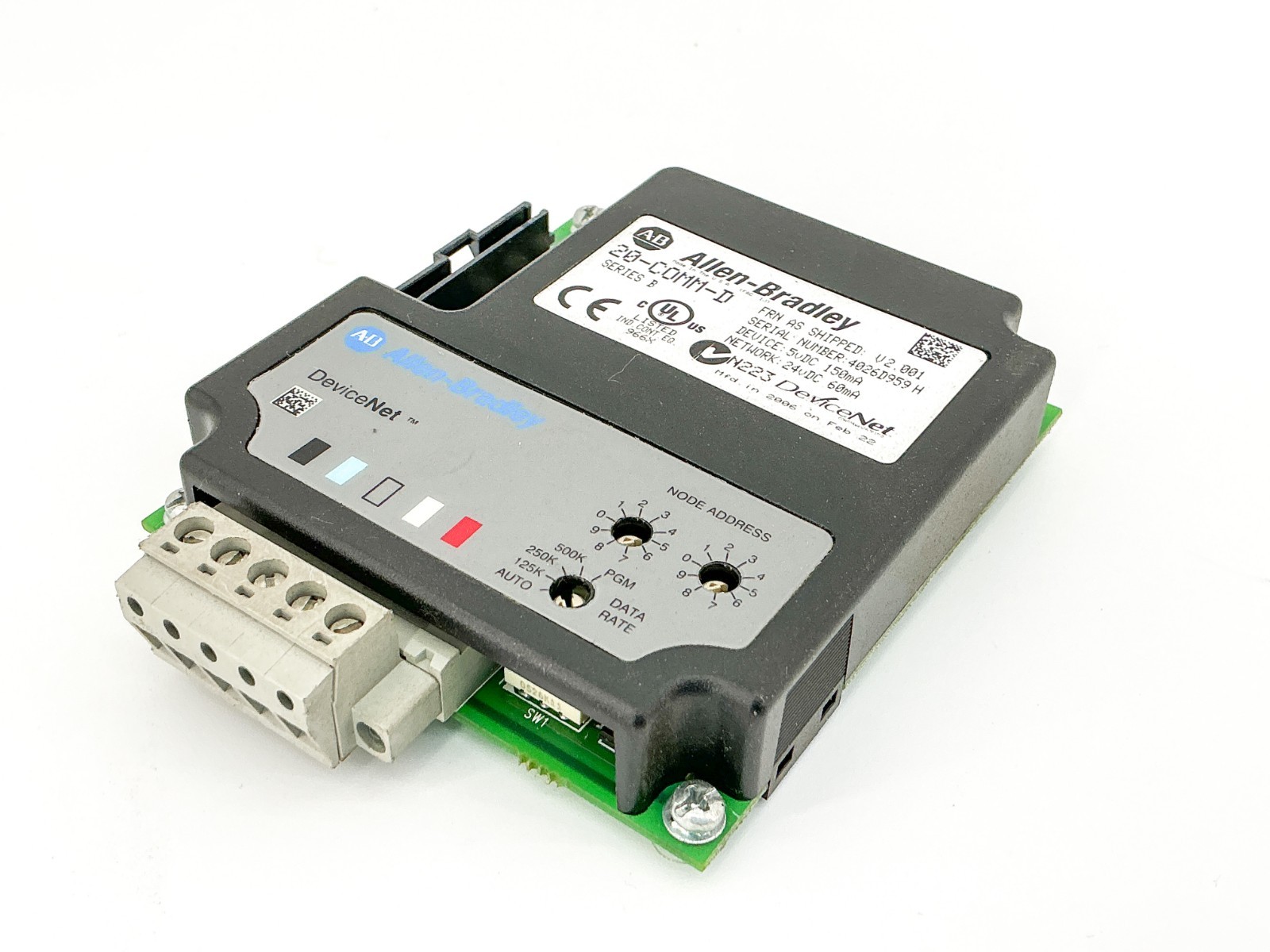 Allen Bradley 20-COMM-D DiviceNet Communication Adapter 5/24VDC 150mA Ser.B