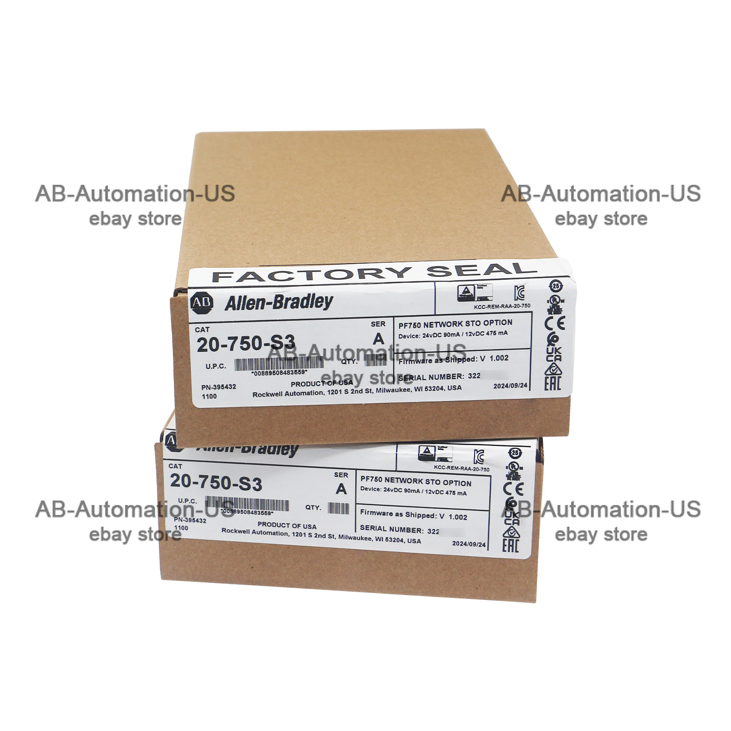 New Allen Bradley 20-750-S3 PowerFlex 750 Ntwk SAFE Torq-Off Opt mod