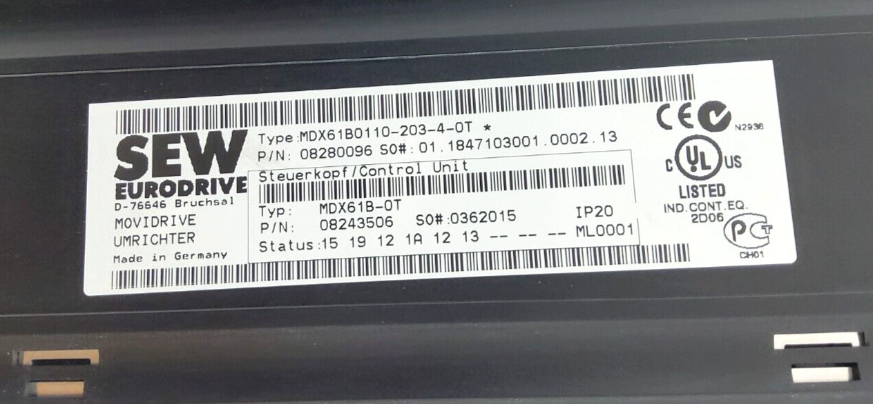 SEW EURODRIVE MDX61B0110-203-4-0T+MDX60A0110-203-4-00+DFE33B+DEH21B