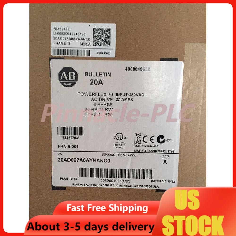 20AD027A0AYNANC0 Allen Bradley PowerFlex 70 AC Drive US Free Tax