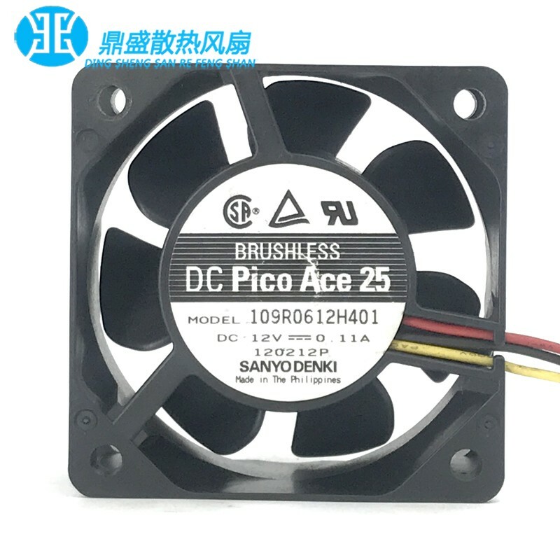 1pcs Sanyo 109R0612H401 6025 12V 0.11A 6cm silent case fan