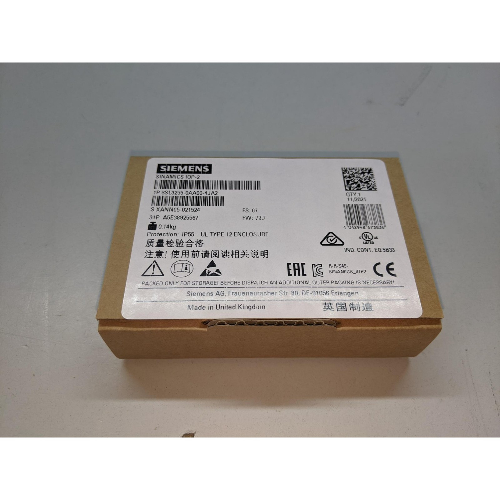 New Siemens 6SL3 255-0AA00-4JA2 6SL3255-0AA00-4JA2 Operator Panel US FREE TAX