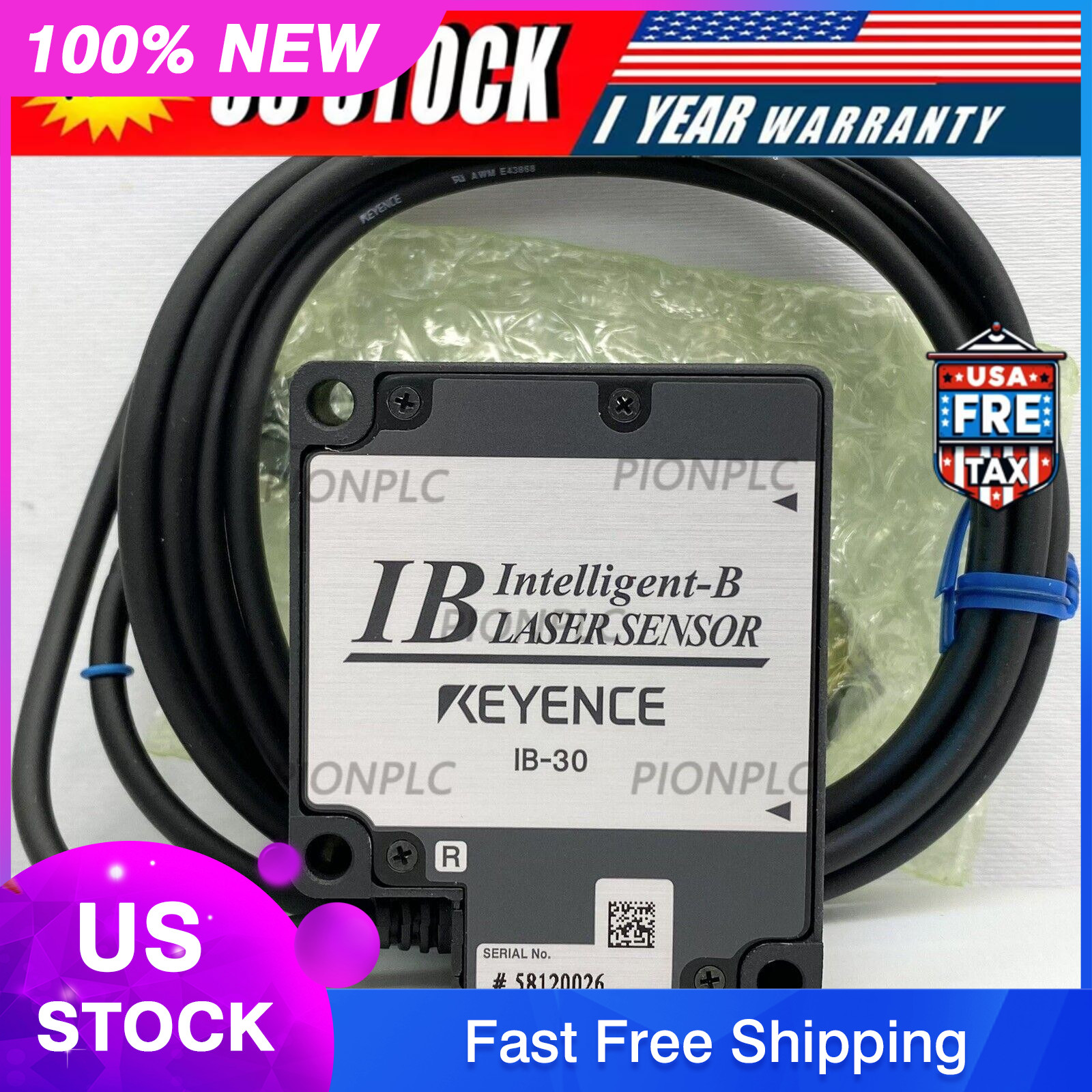 1pcs Keyence IB-30 Intelligent B Laser Sensor Head IB-30R, IB-30T USA