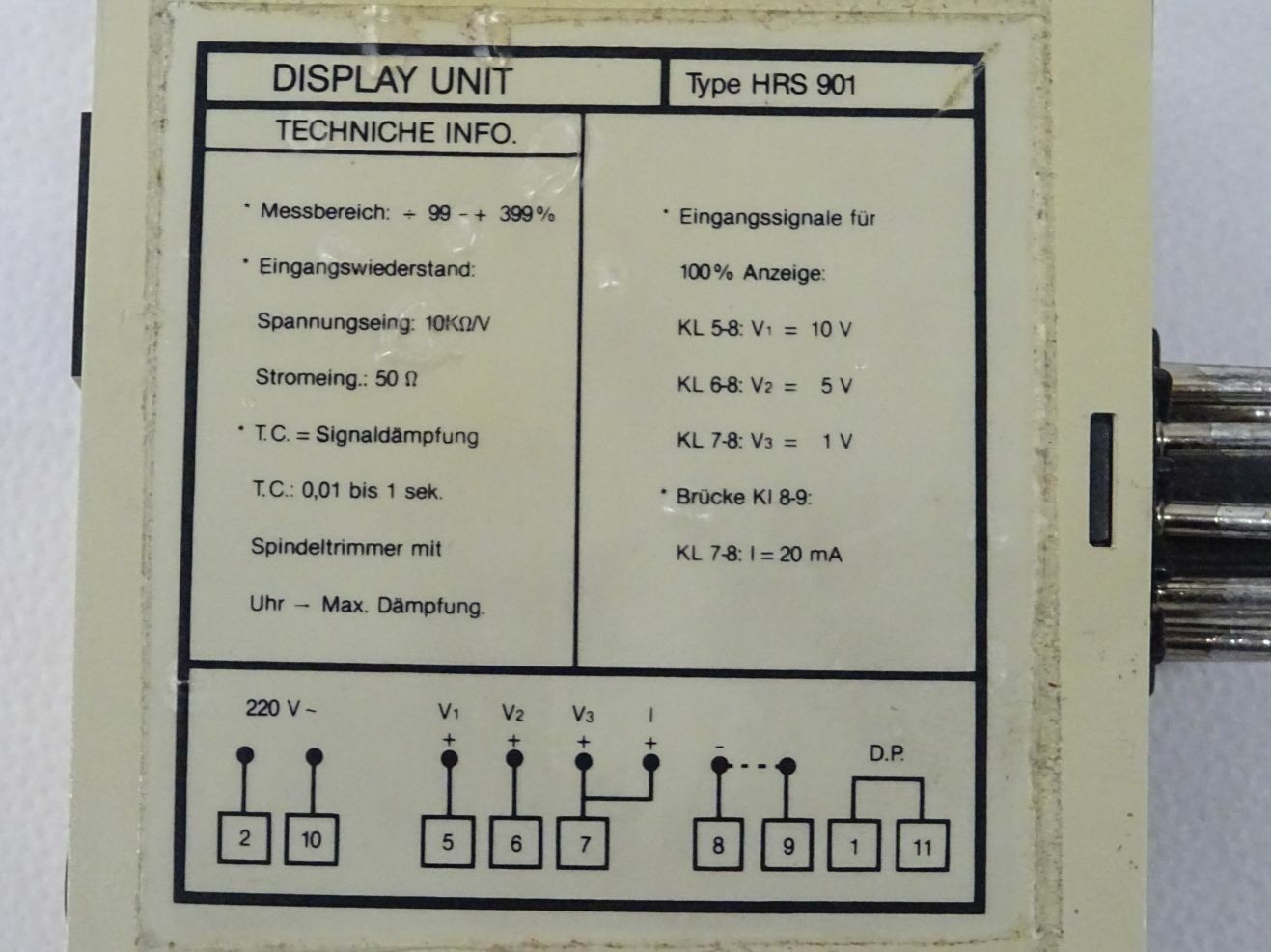 Artis HRS901 Display Unit HRS 901 Relay