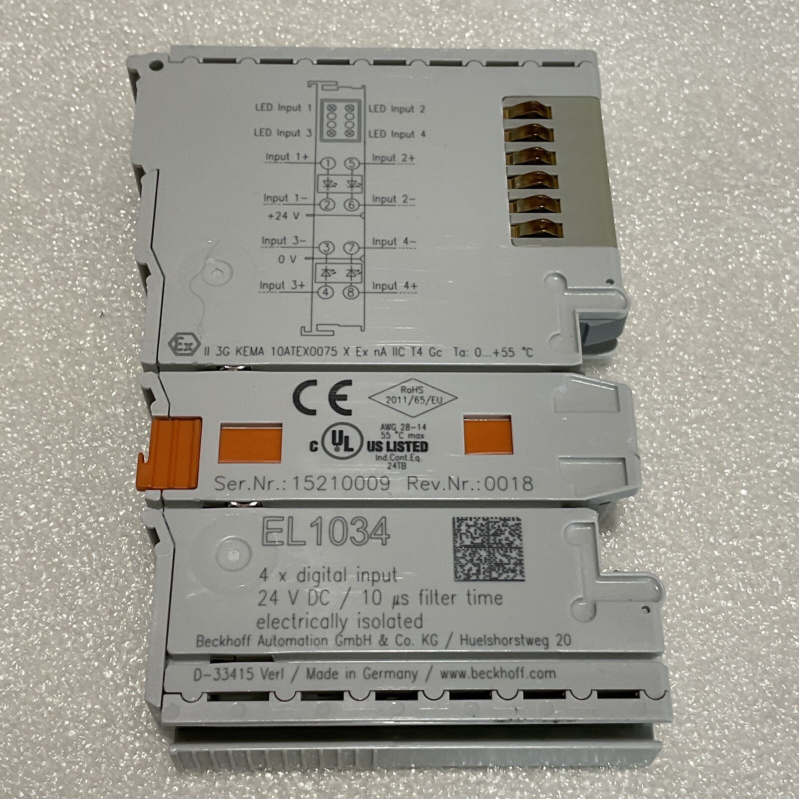 EL1034 BECKHOFF EL1034 . 4-channel digital input module . ( New No Box )