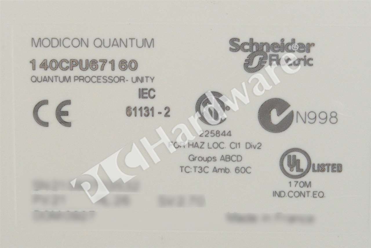 Schneider Electric 140CPU67160 Modicon Quantum Hot Standby Processor 1024kB