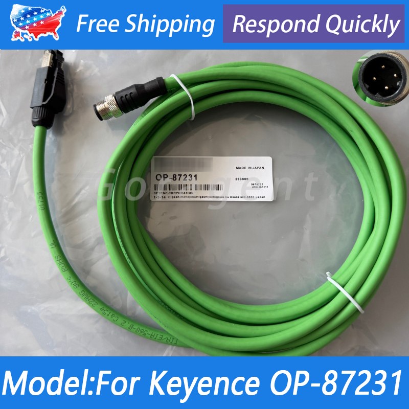 New Ethernet Communication Cordset Cable Line 5M For Keyence OP-87231 OP87231