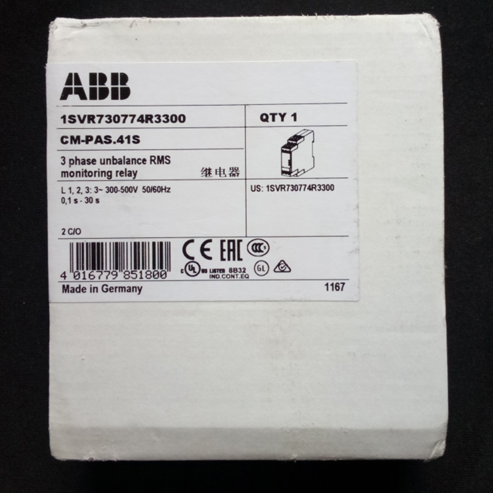 Neu ABB Dreiphasen-Überwachungsrelais CM-PAS.41S Qualitätssicherung