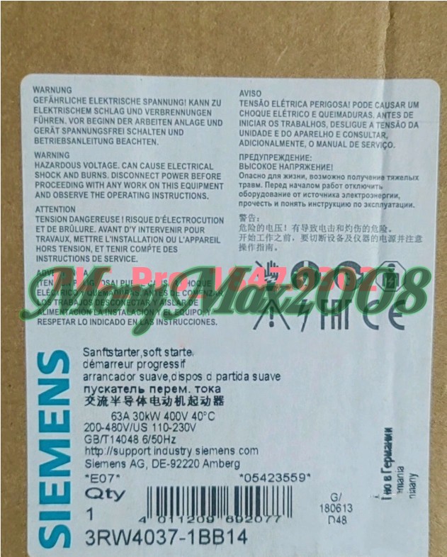 3RW4037-1BB14 1PC Brand New Siemens 3RW40371BB14 Fast delivery