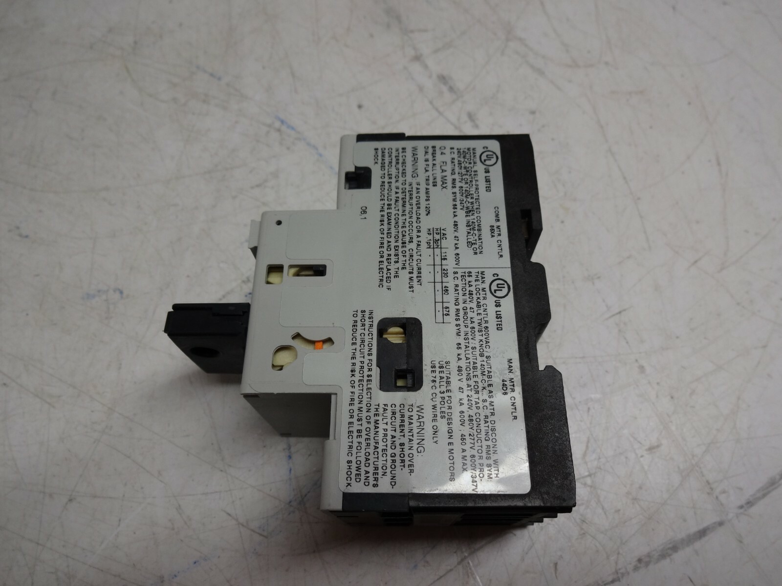 Allen-Bradley 140M-C2E-A40 Series B Motor Protection Circuit Breaker .25-.4 Amp
